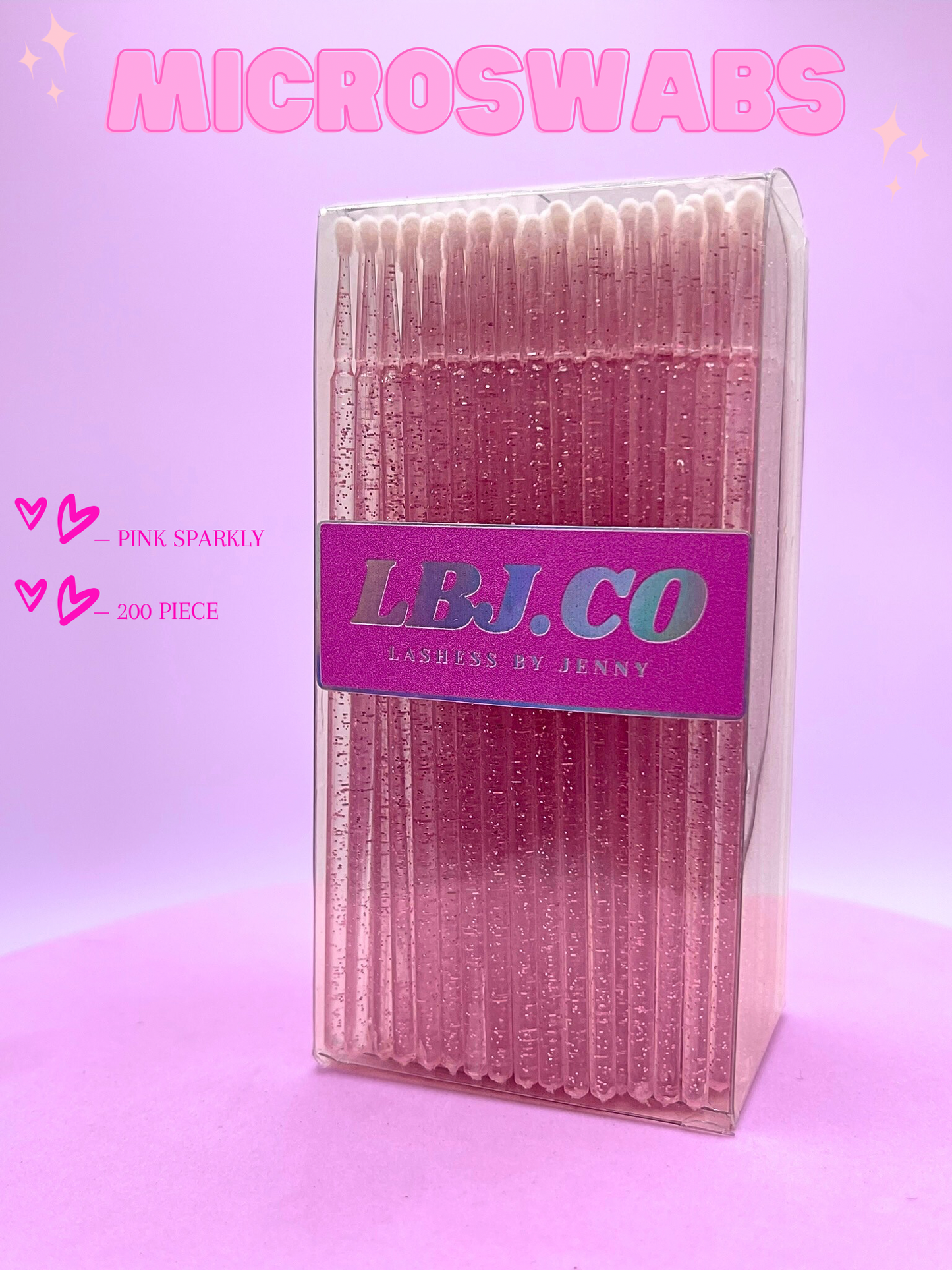 Pink Sparkly Microswabs (200 pack)